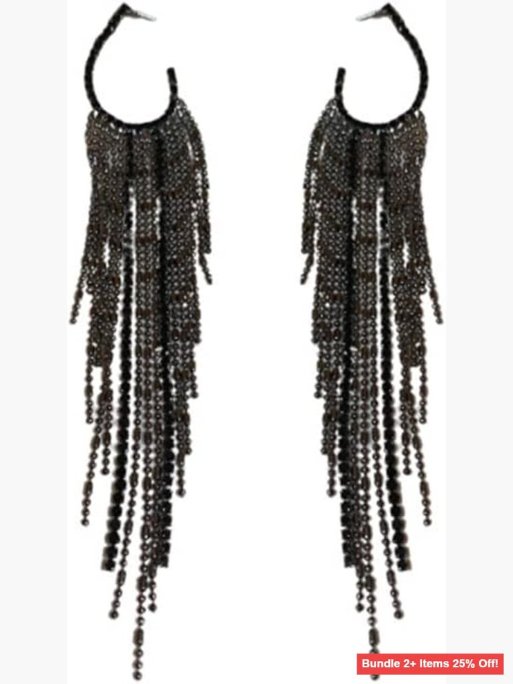 Long Rhinestone Tassel Chandelier Earrings Statement Crystal Drop Fashion